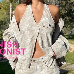 Zara Open Back Backless Vest Top Blouse